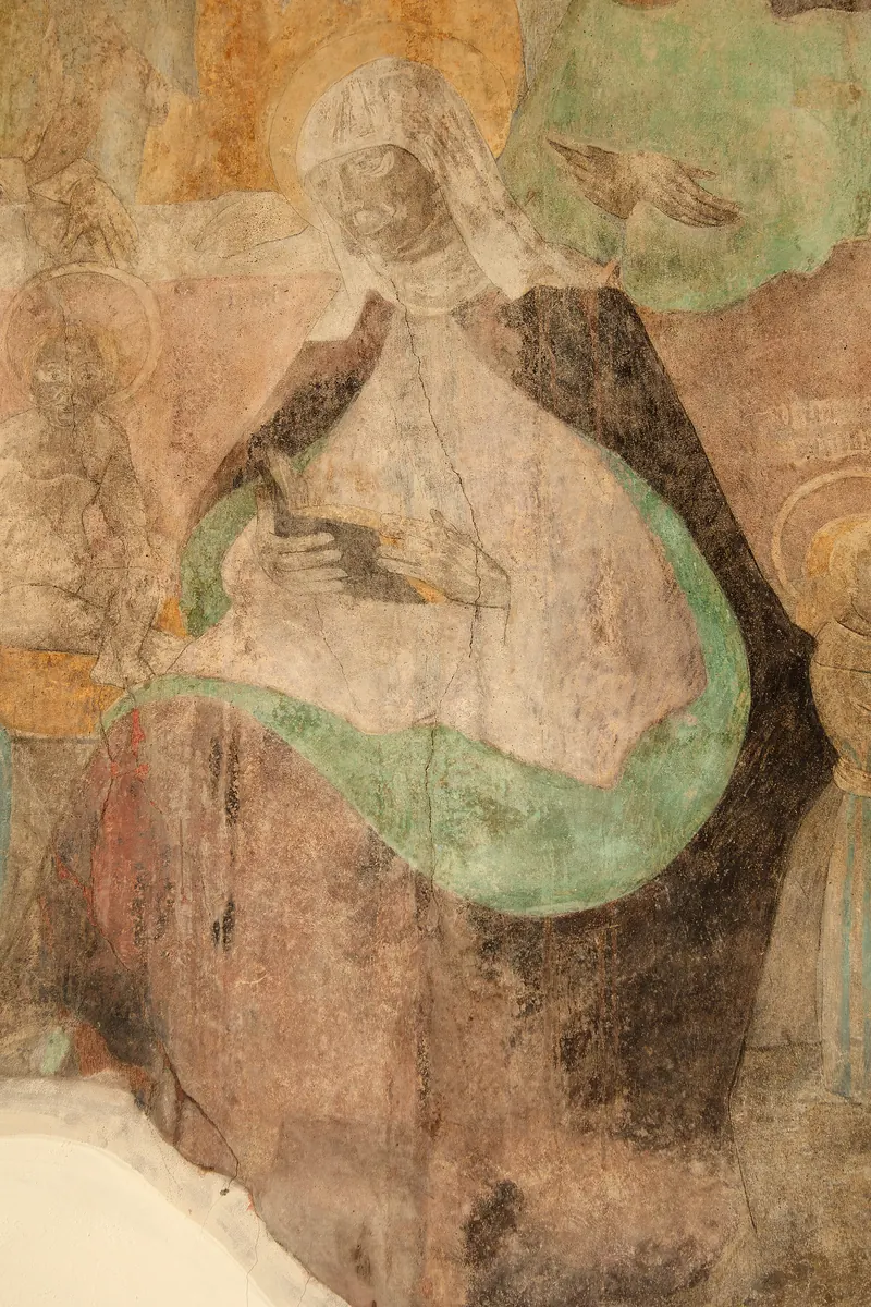 Sant’Anna, dettaglio della pittura murale della cappella.
